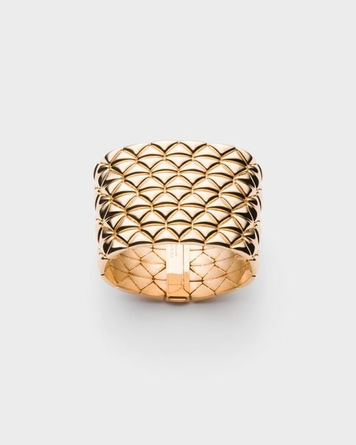 Prada Metallic Eternal Gold Cuff Bracelet In Yellow Gold