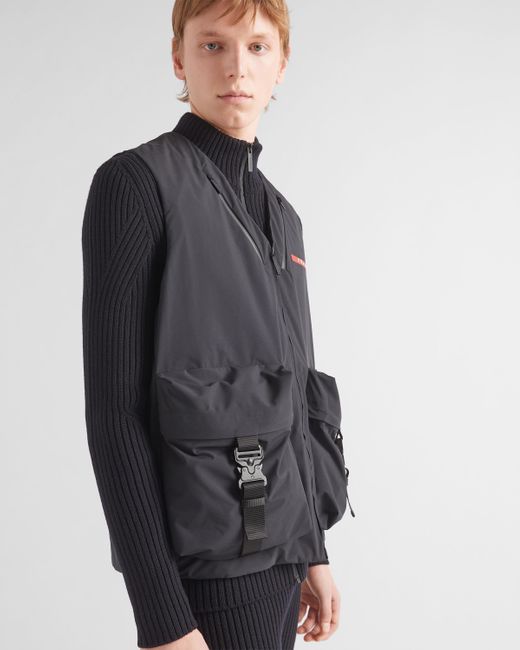Prada Black Light Technical Fabric Vest for men