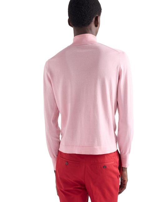 Prada Pink Cotton Turtleneck Sweater for men