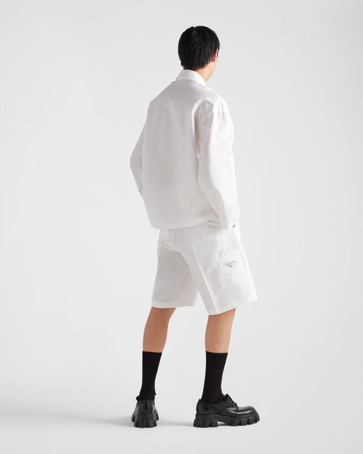 Prada White Technical Poplin Jacket for men