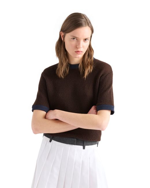 Prada Brown Cashmere Crew-Neck Sweater, Dark