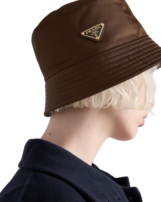 Prada Brown Re-Nylon Bucket Hat, Burnt
