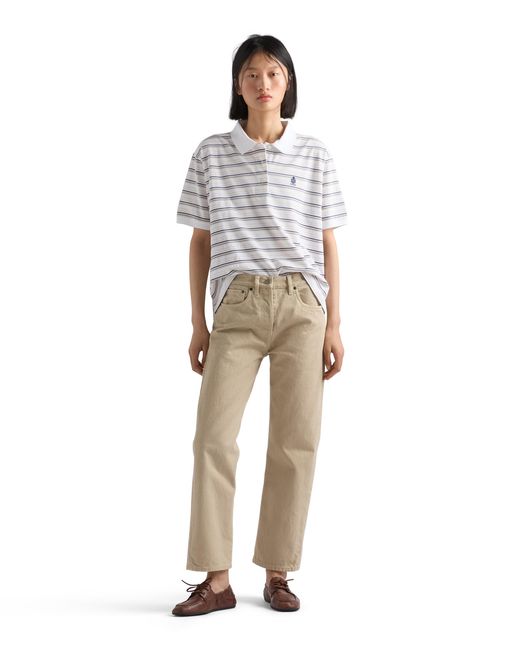Prada Natural Five-Pocket Denim Jeans, Sand