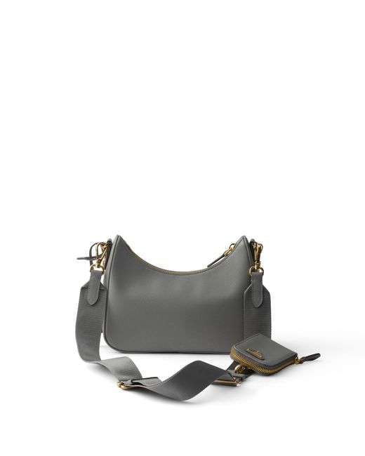 Prada Gray Re-Edition 2005 Saffiano Leather Bag, Cloudy