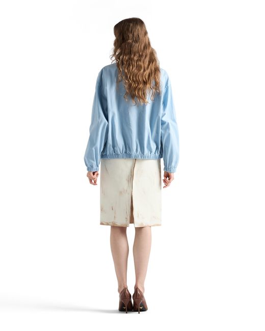 Prada Blue Old Gabardine Blouson Jacket