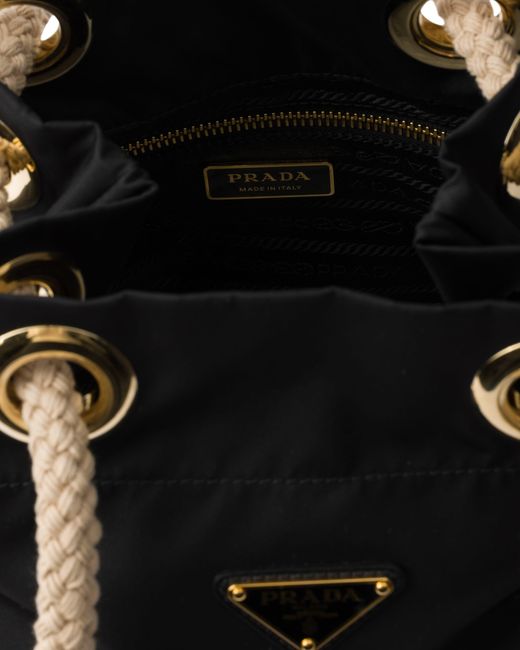 Prada Black Mariner Re-Nylon Small Bucket Bag
