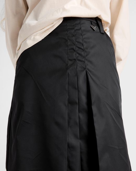 Jupe Évasée En Re-Nylon Prada en coloris Black