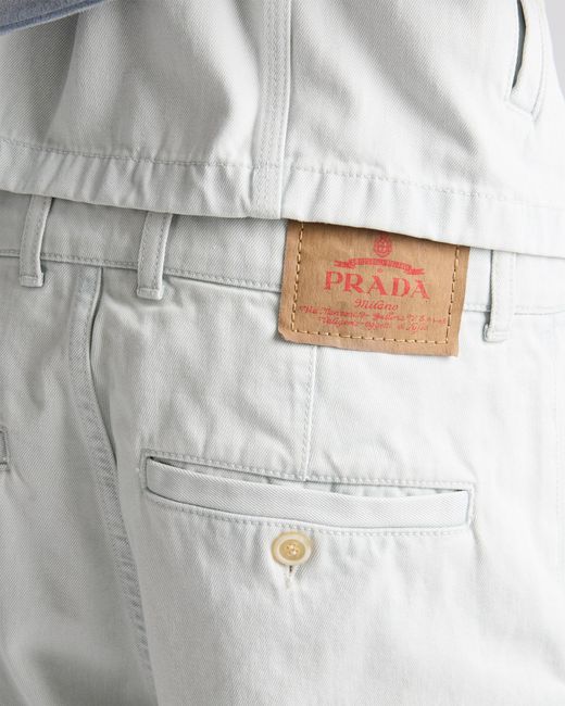 Prada White Regular Bleached Denim Jeans, Sky for men