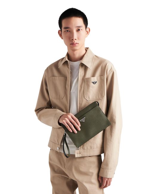 Pouch di Prada in Green da Uomo