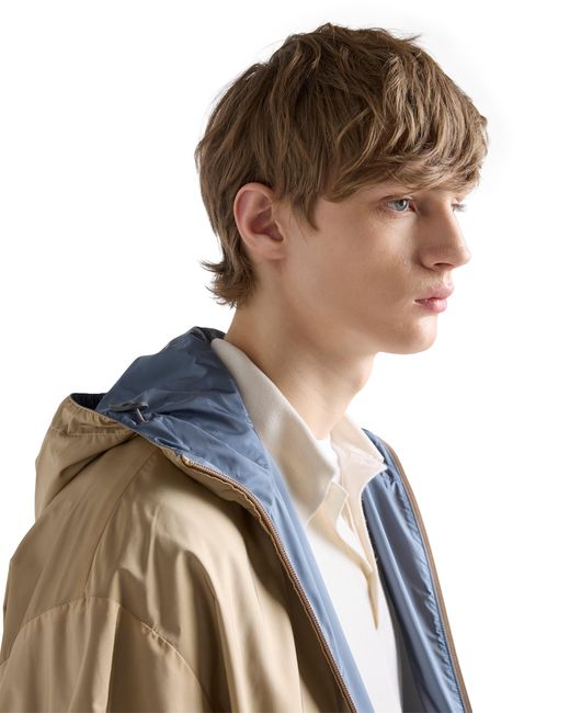 Prada Natural Reversible Re-Nylon Jacket, Camel/Aviation for men