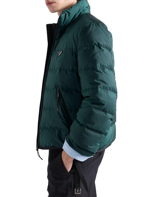 Prada Green Medium-Weight Re-Nylon Down Jacket for men