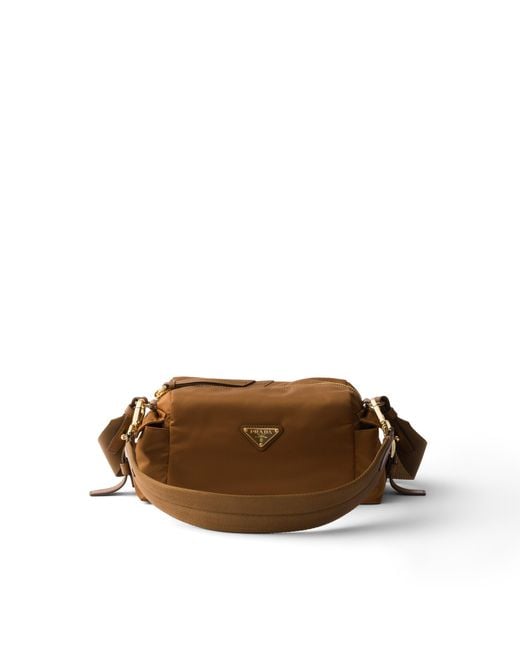 Prada Brown Explore Small Re-Nylon And Leather Shoulder Bag, Brandy