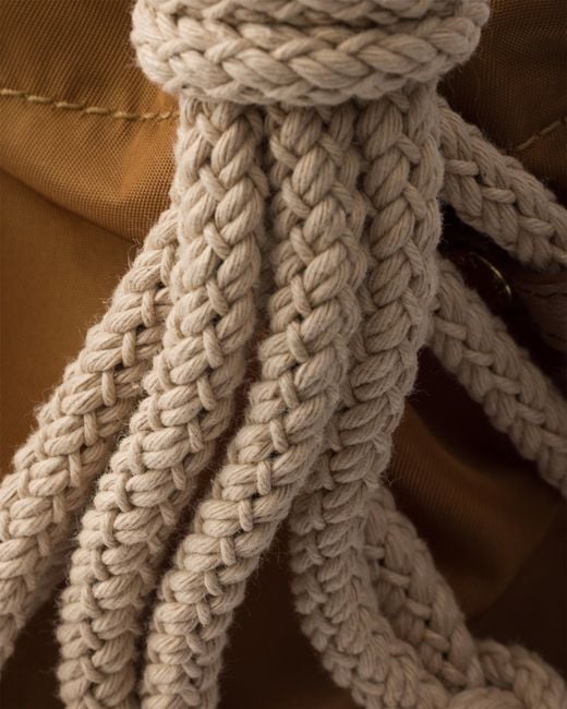 Prada Brown Noué Medium Cotton Macramé Bag