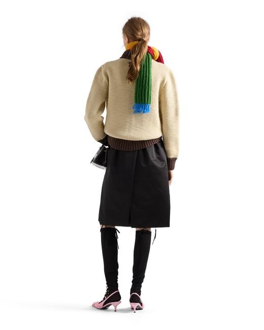 Prada Natural Wool Zipper Cardigan