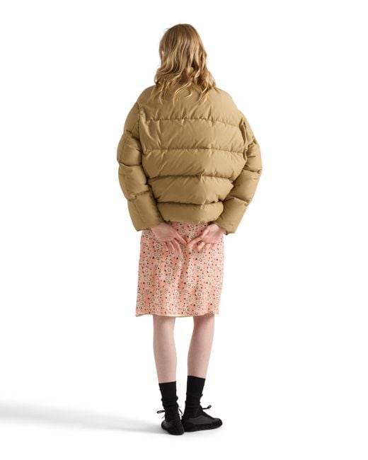 Chaqueta De Plumón De Tejido Técnico De Peso Medio, Mujer, Talla Prada de color Natural