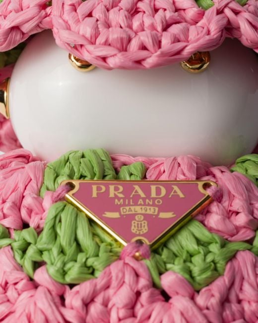 Prada White Soft Robot Crochet Bag Pendant