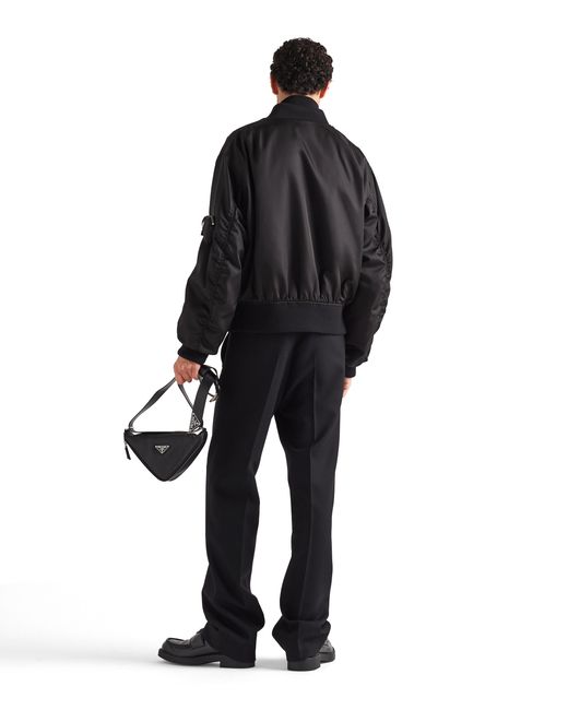 Prada Blue Re-Nylon Bomber Jacket for men