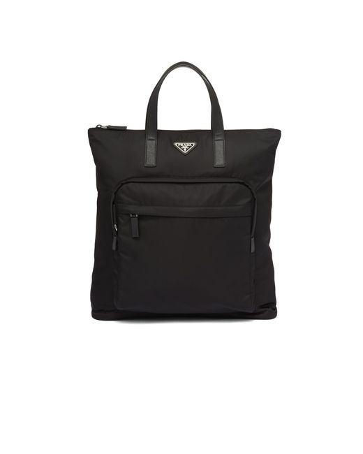 Prada Black Re-nylon And Saffiano Leather Tote Bag for men