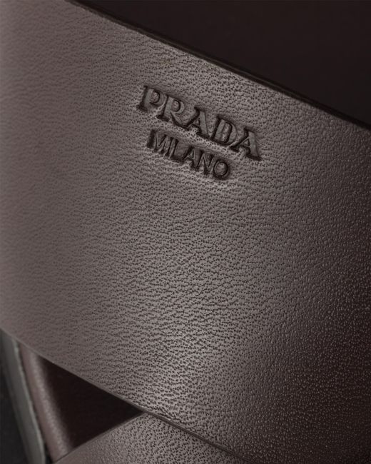 Prada Black Leather Sandals, Dark