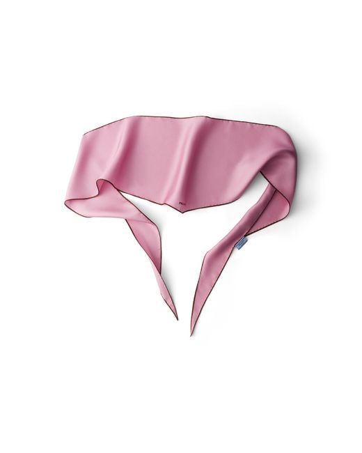 Prada Pink Printed Twill Scarf