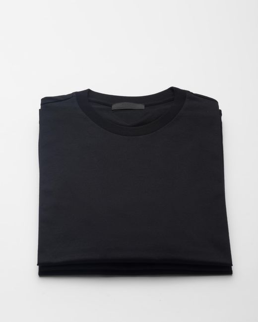 Prada Blue Slim-Fit Crew-Neck Cotton T-Shirts Pack Of Three Xxxl for men