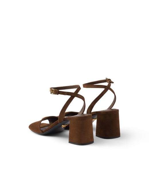 Prada Brown Suede Sandals