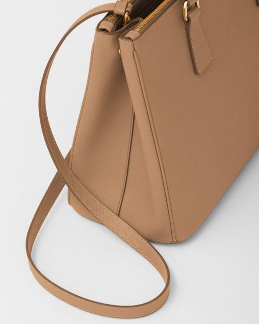 Prada Large Galleria Saffiano Leather Bag in Brown
