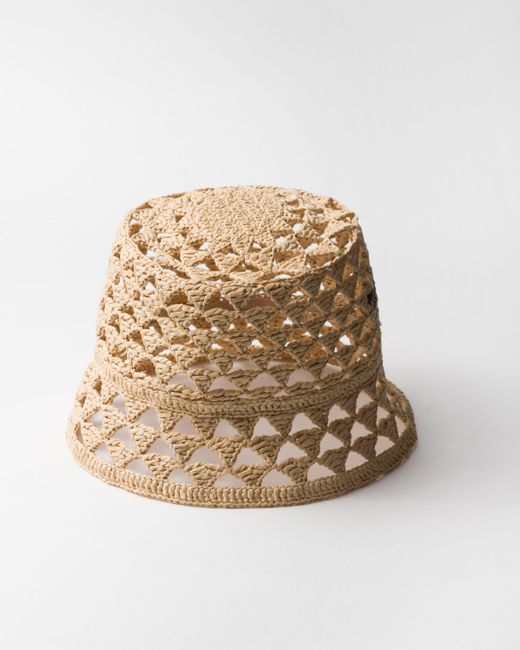 Prada White Crochet Bucket Hat