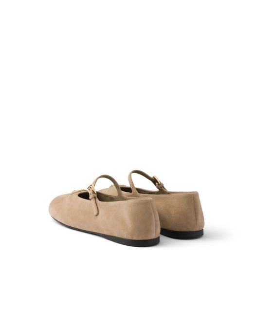 Prada White Suede Ballerinas