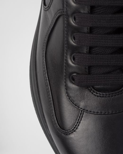 Prada Black America'S Cup Nappa Leather Sneakers for men