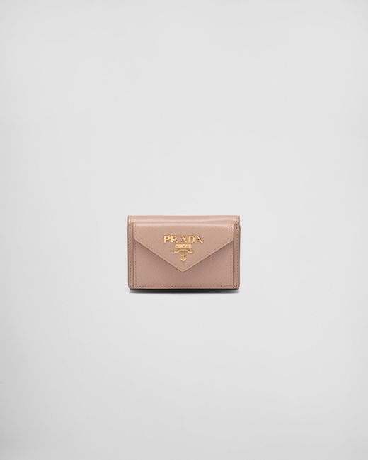 Prada White Small Saffiano Leather Wallet