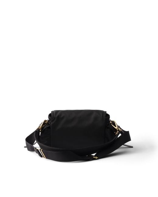 Prada Black Explore Medium Re-Nylon Shoulder Bag With Flap