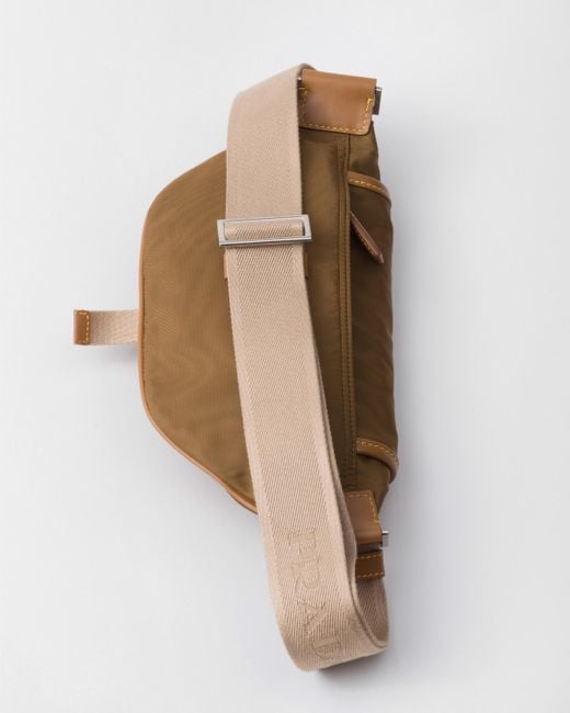 Prada White Re-Nylon And Leather Shoulder Bag for men
