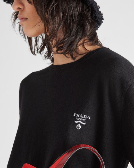 Prada Black Cashmere Crew-neck Sweater