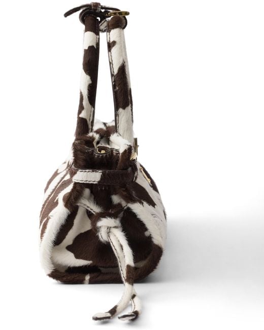Prada Natural Bonnie Mini Printed Leather Handbag