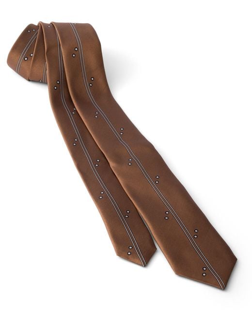 Prada White Silk Tie, Sienna for men