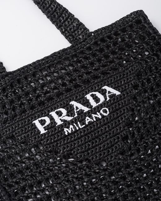 Prada Black Crochet Tote Bag