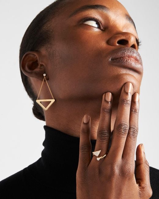 Prada White Eternal Contrarié-Ring Aus Gelbgold Mit Diamanten