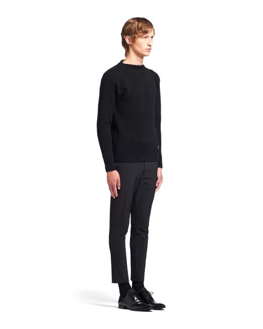 Prada Black Cashmere Boat-Neck Sweater for men