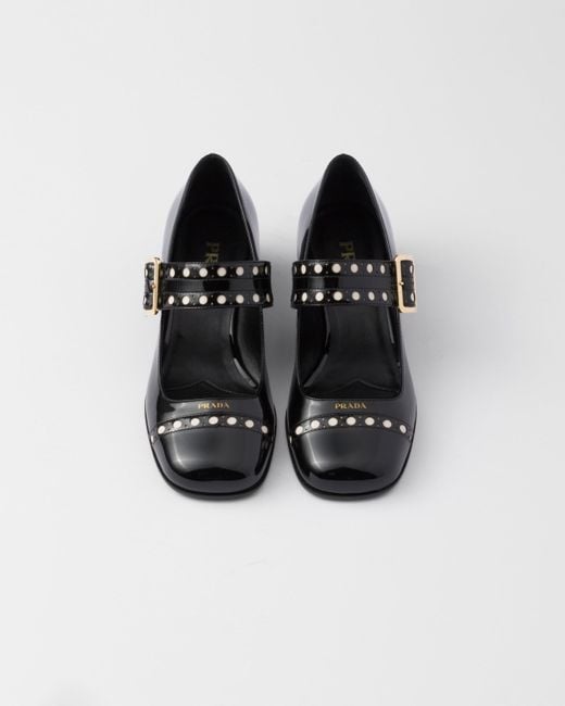 Prada Patent Leather Mary Jane Pumps in Black Lyst UK