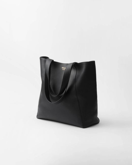 Prada Black Leather Tote Bag for men