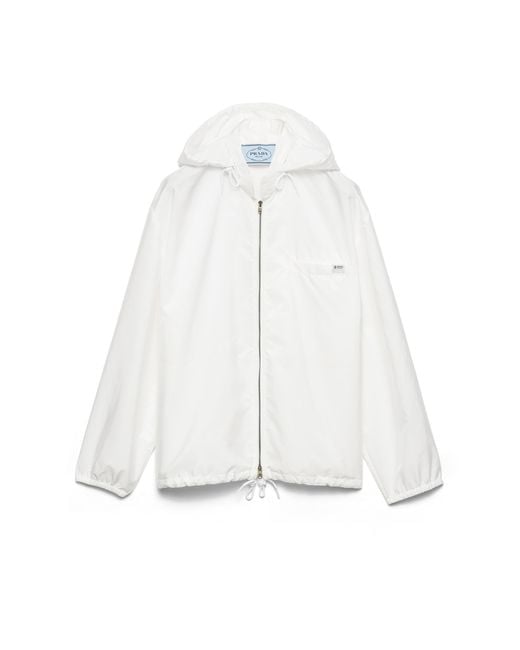 Prada White Lightweight Re-Nylon Blouson Jacket