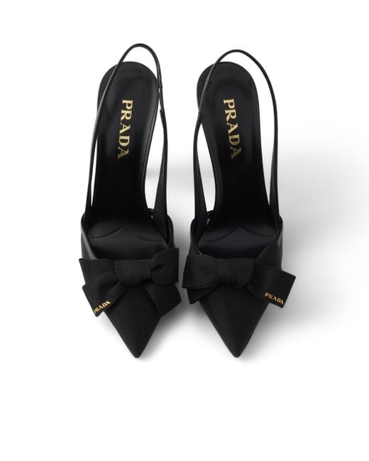 Prada White Mesh Fabric Slingback Pumps