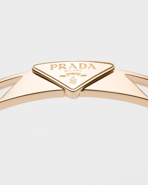 Prada White Eternal Cut-Out-Armreif Aus Gelbgold