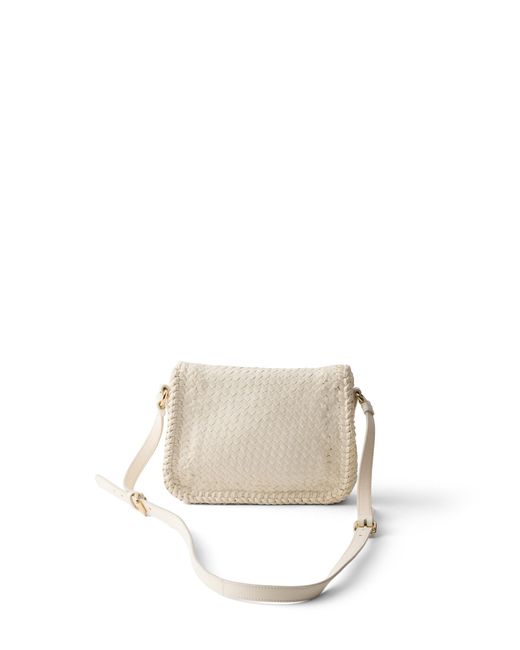Prada Natural Woven Leather Mini Shoulder Bag