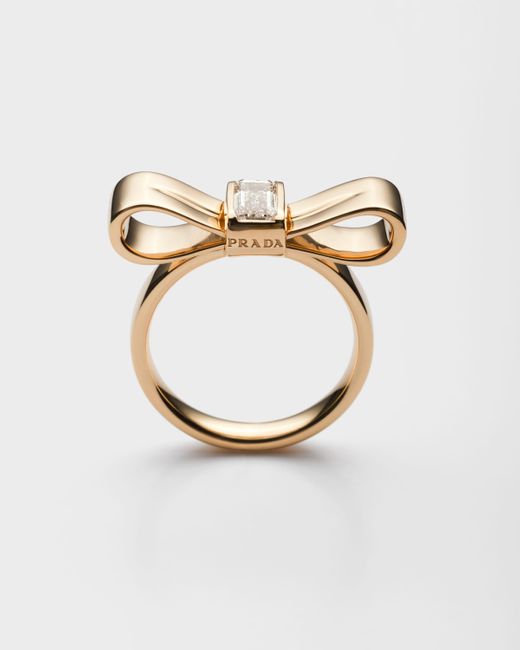 Prada White Eternal Bow Ring