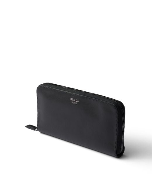 Prada Black Antiqued Leather Wallet for men