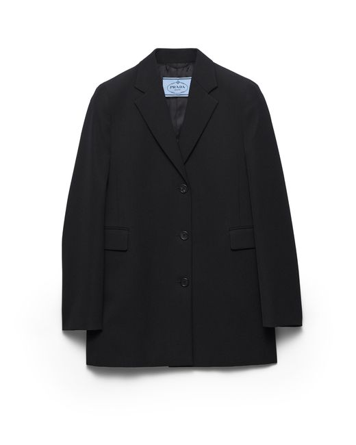 Prada Black Single-Breasted Gabardine Jacket