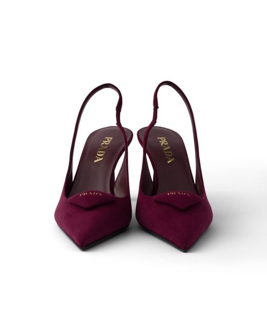 Prada Purple Suede Slingback Pumps