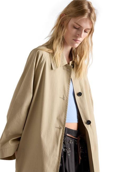 Prada Natural Single-Breasted Cotton Canvas Coat